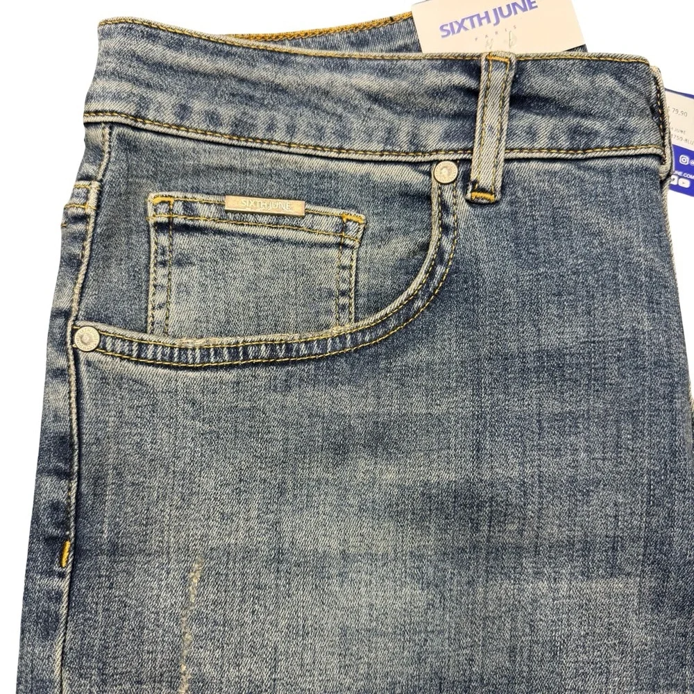 SIXTHJUNE PARIS Blue Skinny Jeans Mens 34 BNWT Sold Out Streetwear Designer - Picture 3 of 9